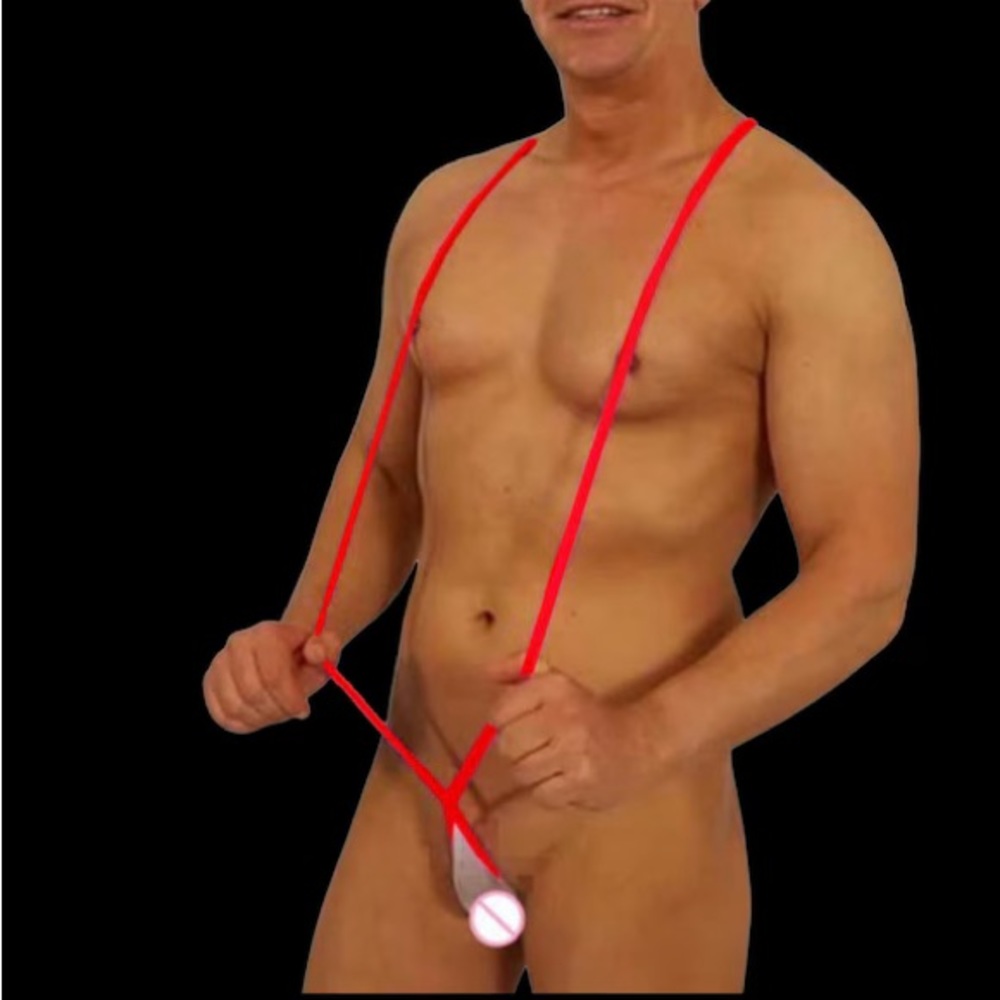 Mens jockstrap bodysuit backless underwear with  pouch